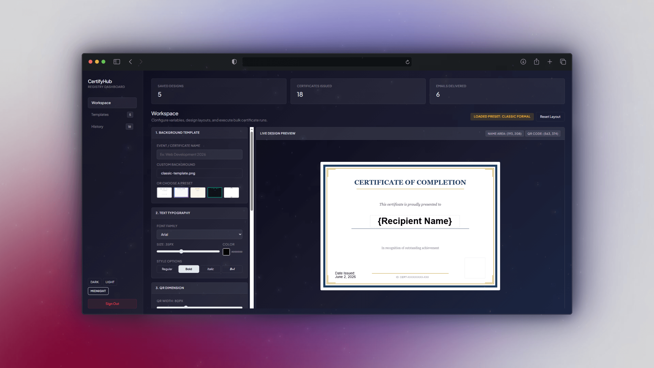 CERTIFYHUB: AUTOMATED ISSUANCE & VERIFICATION SYSTEM screenshot 2