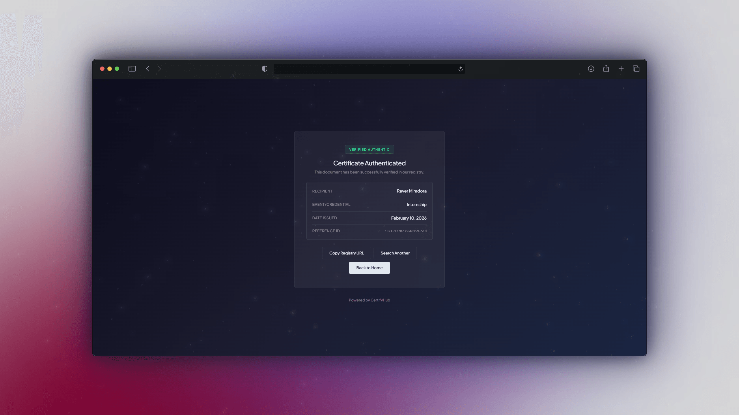 CERTIFYHUB: AUTOMATED ISSUANCE & VERIFICATION SYSTEM screenshot 5