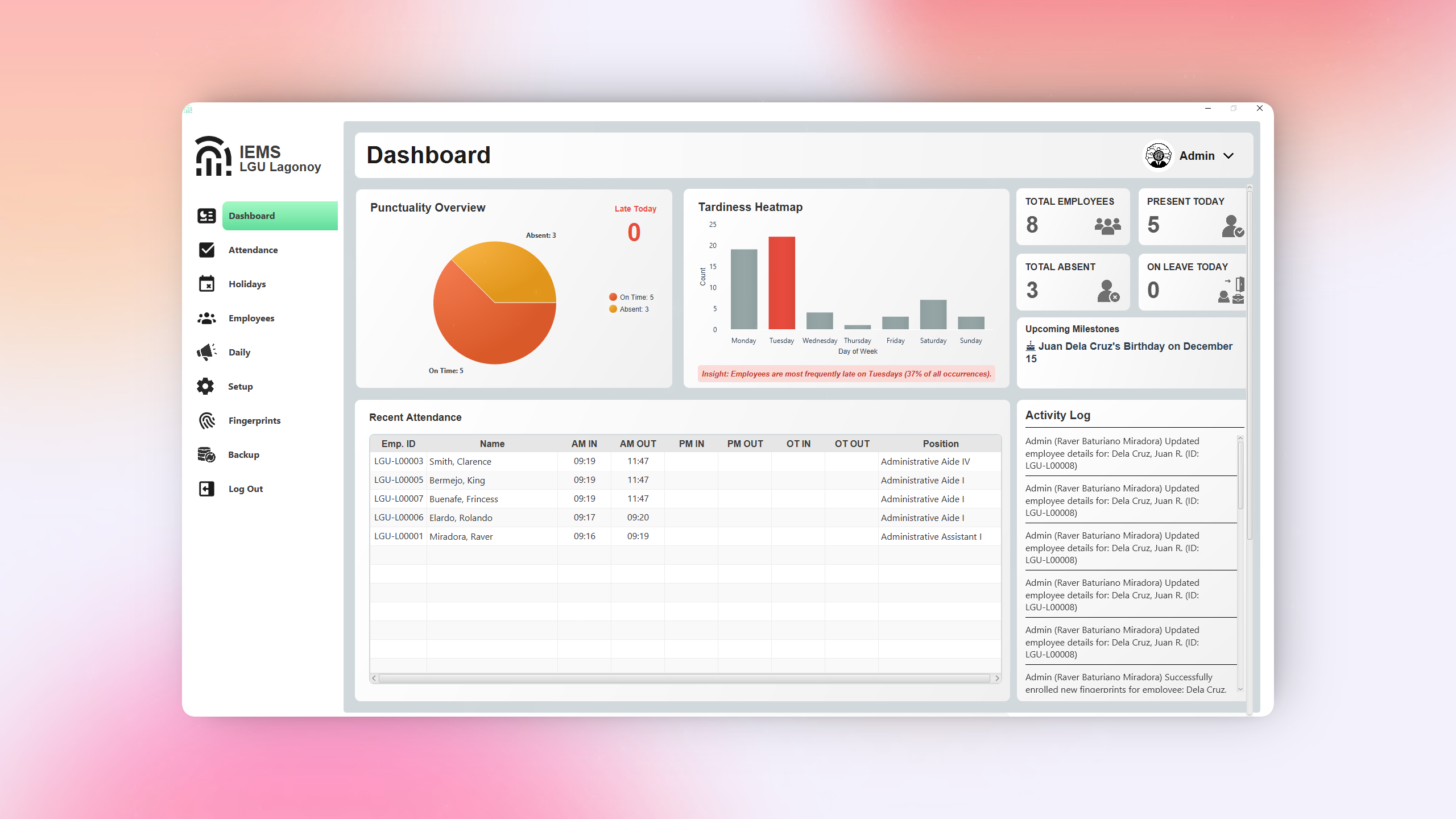 IEMS: INTEGRATED EMPLOYEE MANAGEMENT SYSTEM screenshot 1
